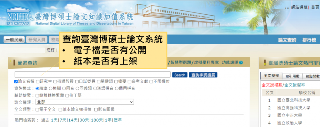 交大校區學長姐的博碩士論文- NYCU陽明交大圖書館-陪你做研究